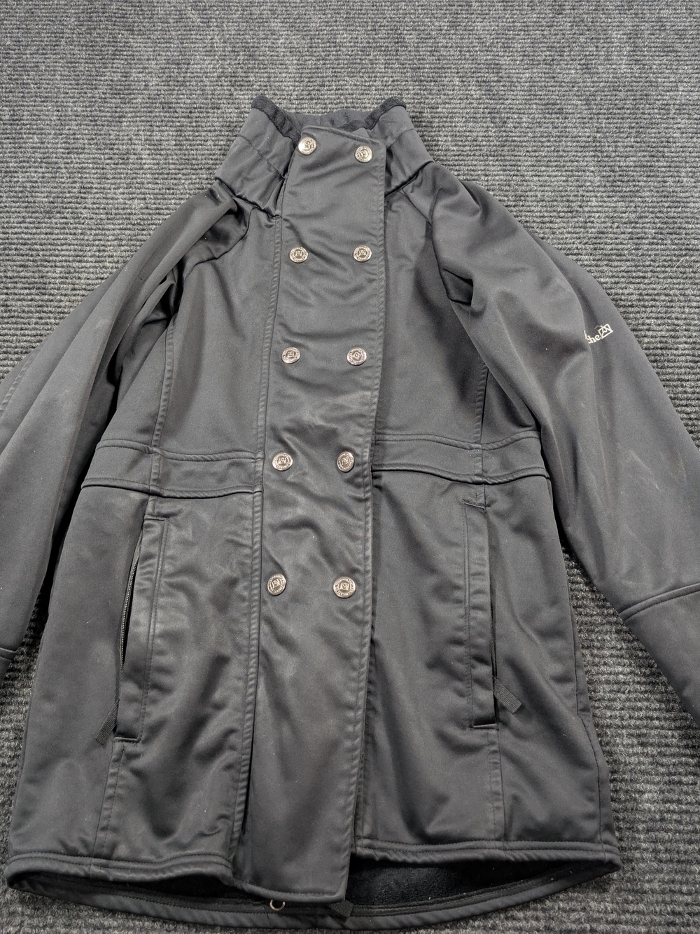 Avalanche Women's Black Double-Breasted Trench Coat